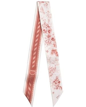 Dior Toile De Jouy Floral Garden Mitzah Scarf - White