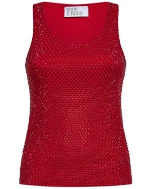 GIUSEPPE DI MORABITO Crystal Racerback Top - Red