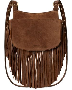 Ralph Lauren Marcy Fringe-Trim Crossbody Bag - Brown
