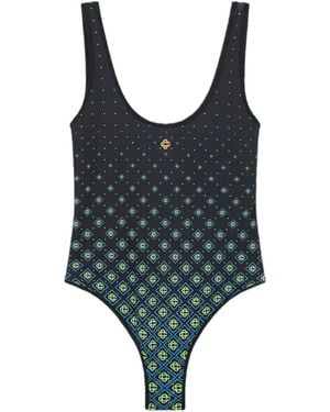 CASABLANCA Monogram-Printed Swimsuit - Green