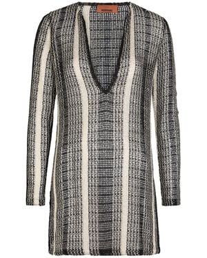 Missoni Striped Lightweight Cover-Up Dress - Gray