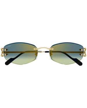 Cartier Geometric Frame Sunglasses - Green