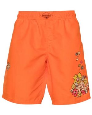 Martine Rose Board Floral-Print Swim Shorts - Orange
