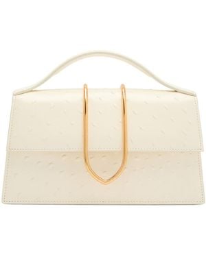 Jacquemus Le Grand Bambino Polka Dot Leather Top Handle Bag - Natural