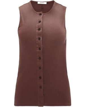 JW Anderson Fine-Ribbed Tank Top - Brown