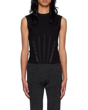 Dion Lee Hook-Fasten Corset Top - Black