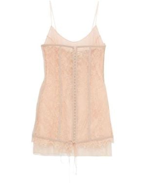 GIUSEPPE DI MORABITO Lace-Fabric Panelled-Design Mini Dress - White
