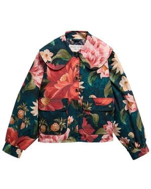 Barbour X Farm Rio Floral-Print Collared Jacket