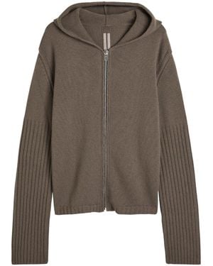 Rick Owens Cashmere Hooded Jacket - Brown