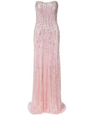 Jenny Packham Sarai Embellished Bustier Gown - Pink