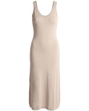 Brunello Cucinelli Simple Sleeveless Cashmere Dress - Natural