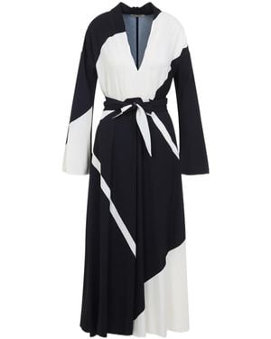 Alberta Ferretti Twill Printed Dress - Blue