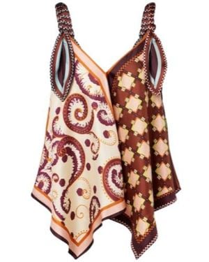 ALÉMAIS Printed Silk Twill Top - Pink