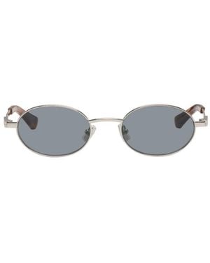 Bottega Veneta Eyewear Oval Frame Sunglasses - White