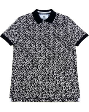 Iceberg Button-Down Polo Shirt With Short Sleeves - Black