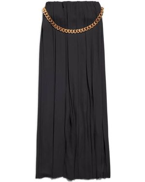 Balenciaga Chunky Chain Pleated Maxi Skirt - Black