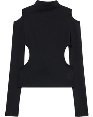 Off-White c/o Virgil Abloh Sleek Meteor Cut-Out Long Sleeve Top - Blue