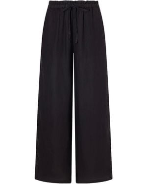 James Perse Linen Wide-Leg Trousers - Blue