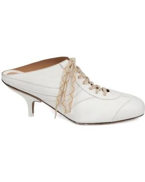Dries Van Noten 60Mm Lace-Up Mules - White