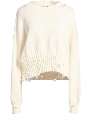 Marni Minimalist Solid Color Knitwear - White