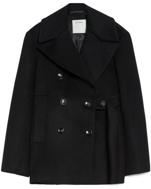 Sportmax Orchis Double-Breasted Belted Coat - Black