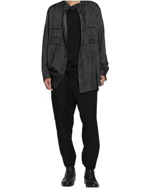 Yohji Yamamoto Ribbed Casual Trousers - Black