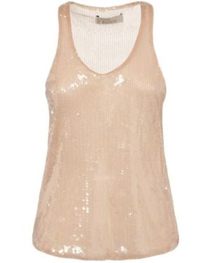 GIUSEPPE DI MORABITO Round Neck Sleeveless Vest - Natural
