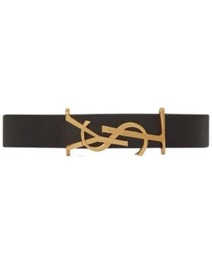 Saint Laurent Cassandre Logo Plaque Bracelet - White