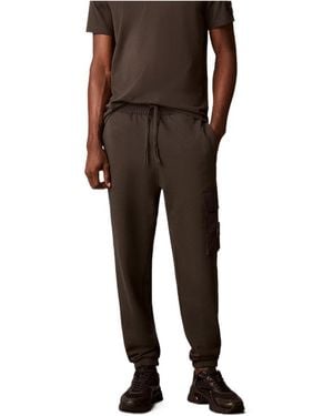 Calvin Klein Cotton Terry Cargo Sweatpants - Black