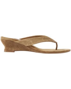 Le Monde Beryl Suede 50 Wedge Sandals - Brown