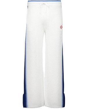 CASABLANCA Side-Stripe Knitted Trousers - White