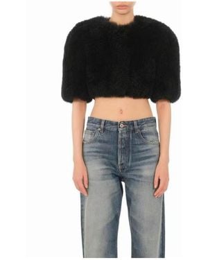 Miu Miu Crew-Neck Jacket - Black