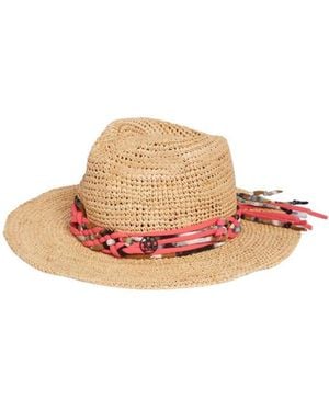 Maison Michel Logo Straw Hat - White