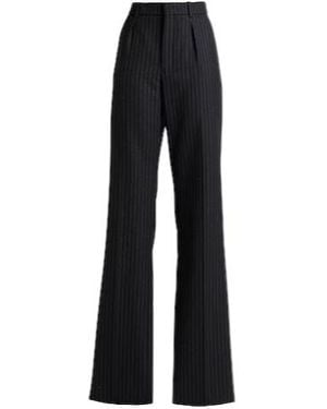 Saint Laurent High-Waisted Straight-Leg Suit Trousers - Black