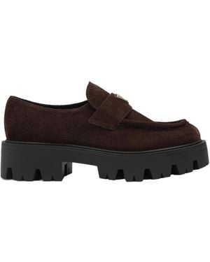 Prada Round-Toe Loafers - Brown