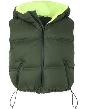 Aztech Mountain Snowbird Hooded Quilted Shell Down Gilet - Green