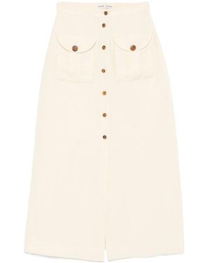 Blazé Milano Blazé Milano Button Detailed Midi Skirt - Natural