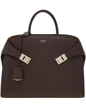 Ferragamo Hug Briefcase - Brown