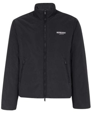 Represent Owners Club Logo Printed Padded Jacket - Blue
