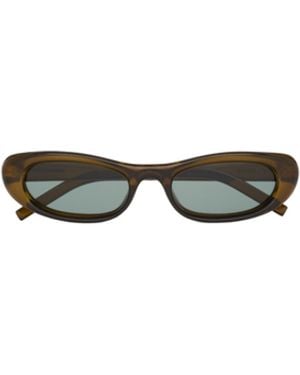 Saint Laurent Oval-Frame Sunglasses - White
