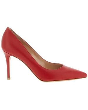 Gianvito Rossi 85Mm Leather Heeled Pumps - Red
