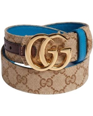 Gucci Reversible Gg Marmont Belt - Blue