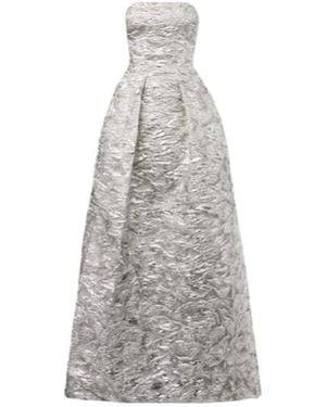 Monique Lhuillier Jacquard Bustier Gown - Grey
