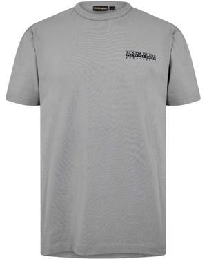 Napapijri Logo Crew Neck T-Shirt - Grey