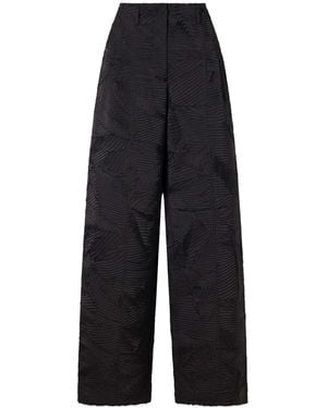 Ulla Johnson Crinkled-Satin Flared Pants - Blue
