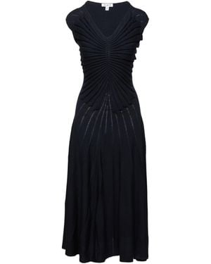 Alaïa Alaïa V-Neck Pleated Sleeveless Dress - Black