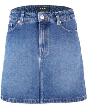 A.P.C. A-Line Mini Denim Skirt - Blue