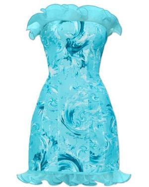 Versace Jeans Couture Couture Ruffled Off-Shoulder Dress - Blue