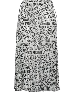 Balenciaga Satin Drawstring Skirt - Grey