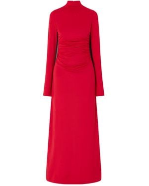 Altuzarra Jazmina Ruched Stretch-Jersey Mock-Neck Maxi Dress - Red